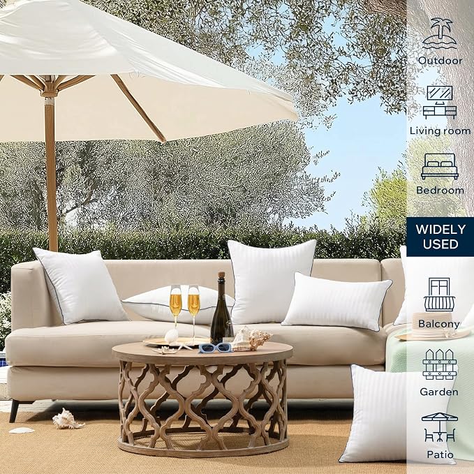 Phantoscope 20x20 Outdoor Pillow Inserts Outdoor Pillows Waterproof Striped