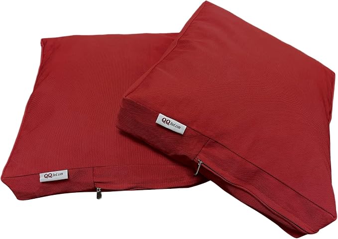 2 Pack 23X23 Inch Outdoor Back Cushion Memory Foam Pillows with Waterproof Internal Cover for Patio Furniture, Sofa, Loveseat, Deep Seat Chair - Savvy Red Color