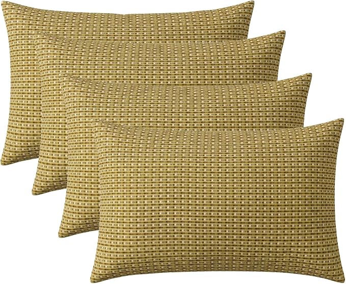 RSH DECOR: Jumbo Lumbar Throw Pillows – Set of 4 | 26" x 16" | Indoor Outdoor Use for Patio Furniture | Water & Fade-Resistant | Includes Down-Alternative Inserts | Made in USA (Future Mineral)