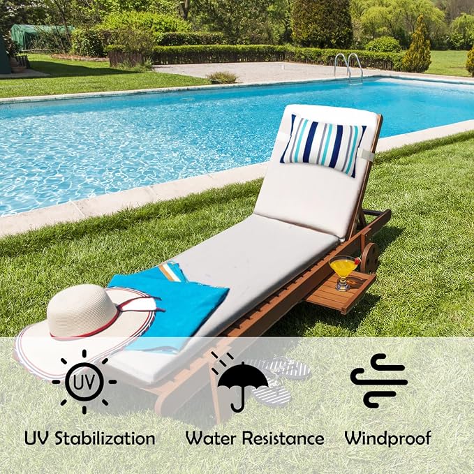 Chaise Lounge Head Pillow Oudoor Patio Pillow with Elastic Strap | 2 Pack Water Resistant Headrest Pillows for Recliner, Beach Chair, Office Chair, Orange