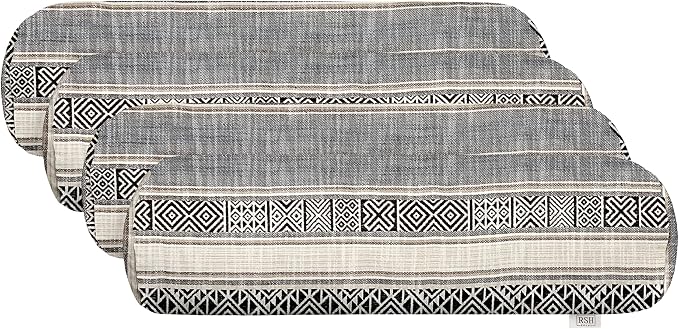 RSH DECOR: Neck Roll Pillows Set of 4 | 20” x 6” | Outdoor Bolster for Patio, Deck, Porch, or Poolside Furniture | Water & Fade-Resistant | Made in USA (Banuelos Java)