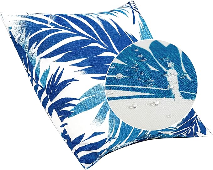 JMGBird Outdoor Pillows Waterproof Outdoor Pillow Covers with Inserts | 18x18 Outdoor Throw Pillow Set of 2 Outdoor Patio Pillows waterproof pillow covers Patio Furniture Pillows