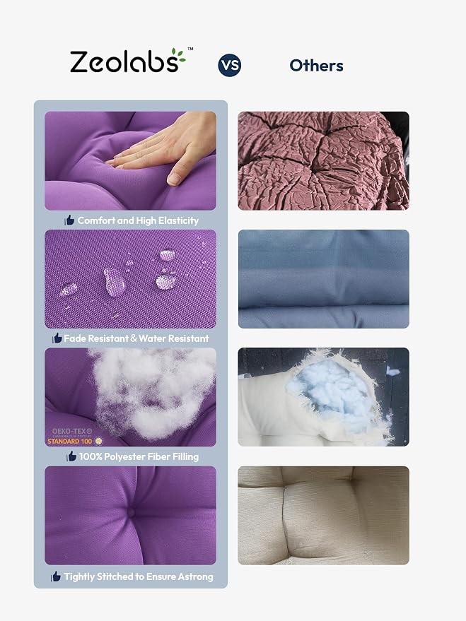 Indoor Outdoor Lumbar Pillows,Waterproof Outdoor Pillows Set of 4 for Patio Furniture,12×20 Inch, Purple