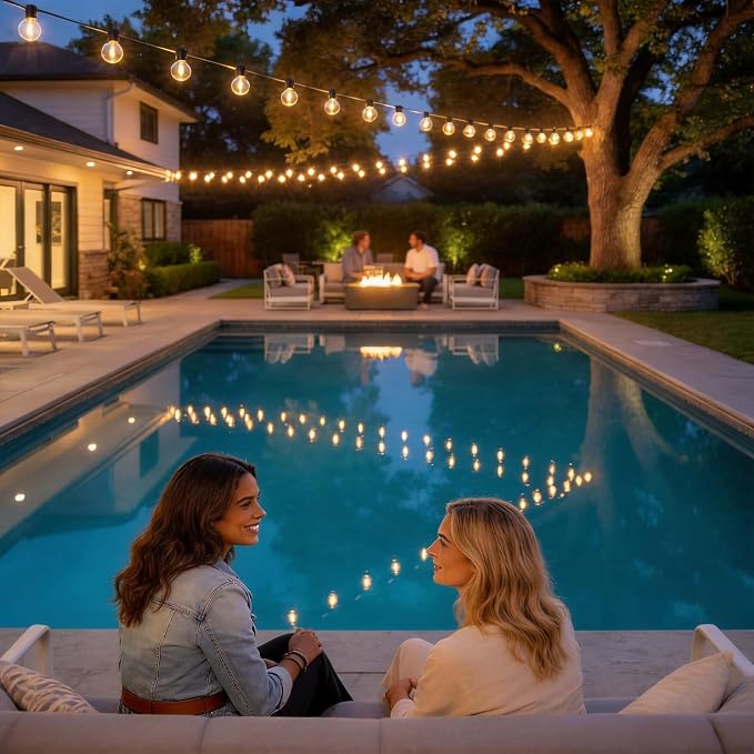 RTTY 120 FT Outdoor String Lights Waterproof, Patio Light 62 LED Bulbs | Dimmable Shatterproof Globe Light G40 Bulbs, Hanging Outside Lighting for Backyard, Market, Deck, Balcony, Cafe, Bistro