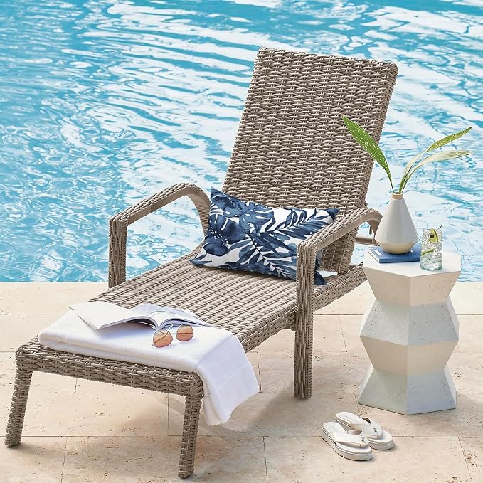 DYTXIII Pack of 2 Waterproof Outdoor Lumbar Pillow with Inserts, 12x20 in Rectangle Decorative Patio Throw Pillow for Home, Sofa,Bench and Patio Furniture, Palm Blue
