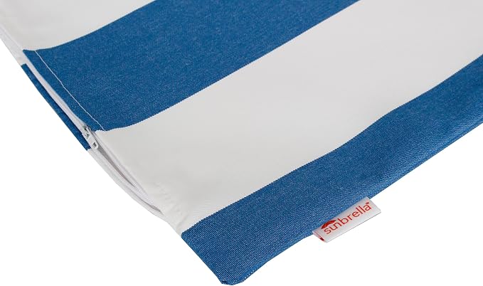 Outdoor/Indoor Sunbrella Throw Pillow Cover Only Square Set of 2 Pieces 24 inch x 24 inch Cabana Regatta Stripe - Insert Not Included