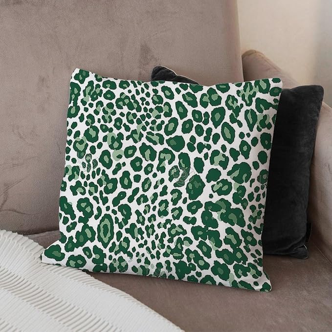 Leopard Graphite Green Dot Cushion Cases Green African Tribal Pillows 22x22 INAbstract Accent Square Couch Sofa Cushion Covers for Patio Couch Bench