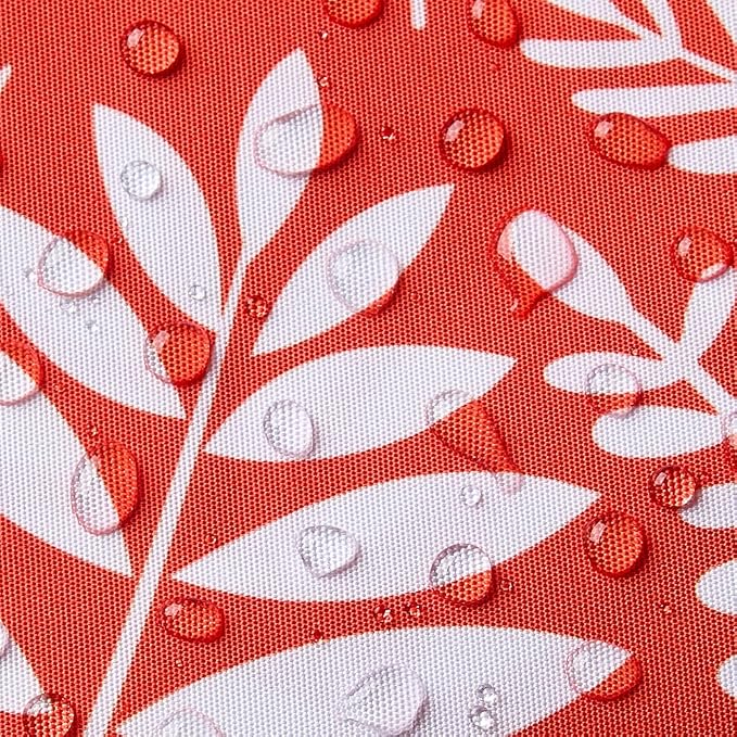 Allorry Outdoor Pillow Covers 18x18 Set of 2 Tropics Palm Leaves Brick Red Floral Pattern Decoration Pillow Covers for Summer Fall Outdoor Waterproof Garden Patio Sofa Bedroom Home Decor JB009-D18