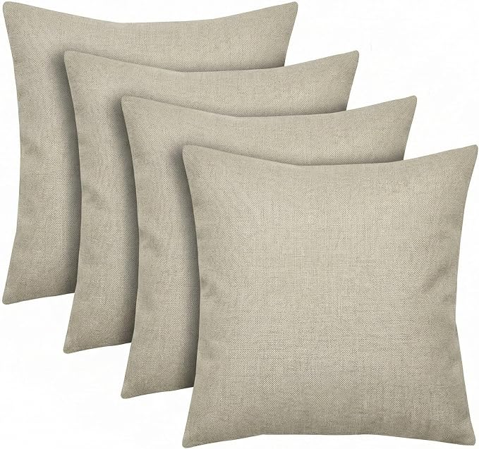 RSH DECOR: Sunbrella Square Throw Pillows Set of 4 | 24" x 24" | Water & Fade-Resistant Fabric | Outdoor Pillow Covers with Down-Alternative Inserts | Made in USA (Spectrum Dove)