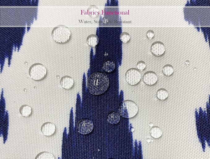 Outdoor Waterproof Decorative Throw Pillow Cover for Patio Furniture, 18x18 Inch Fade Resistant Patio Garden Cushion Cover for Couch Bed Sofa, Paisley Navy