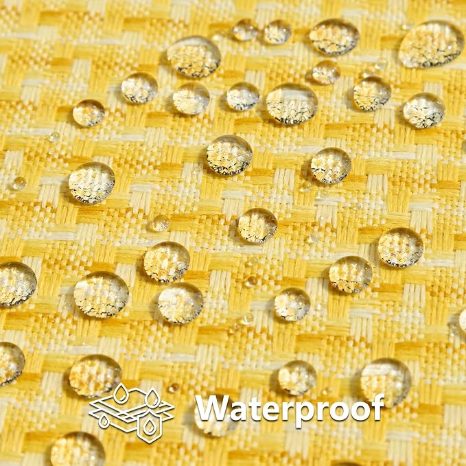 Kevin Textile Outdoor Waterproof 14"x36" Pillow Cover 1 Pack, Yellow | Water Resistant Weaving Faux Linen Texture Throw Pillow Covers, Outside Decorative Pillowcases for Garden Patio Balcony Couch