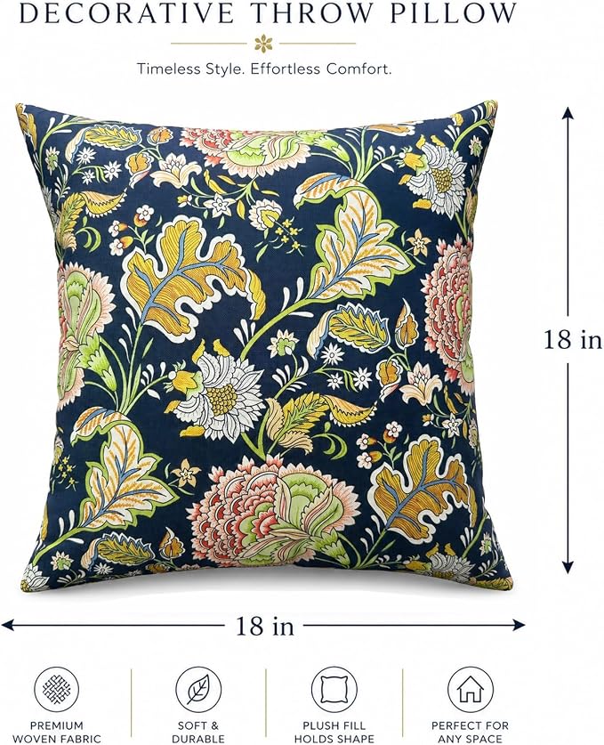 Outdoor Throw Pillows 18×18 Inch Pack of 2 Waterproof Decorative Patio Pillows with Inserts, Square Pillows for Couch, Sofa and Patio Furniture