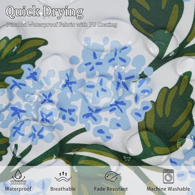 cygnus Waterproof Outdoor Pillow Covers 18x18 Inch Blue Green Hydrangea Floral Spring Summer Outdoor Pillows for Patio Furniture Garden Bench Home Decor