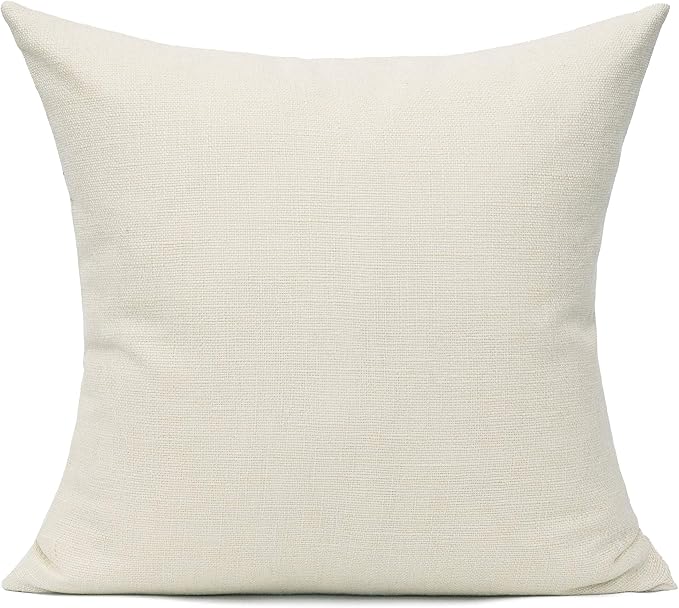 All Smiles Cream Throw Pillow Covers 16x16 Set of 2 Ivory White Decorative Farmhouse Décor Cushion Cases Home Neutral Decorations Indoor Outdoor for Bed Sofa Couch Patio Bedroom