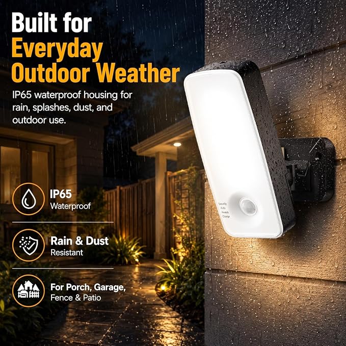 TANBABY Rechargeable Outdoor Wall Light with Motion Sensor, 1 Pack | 12000mah Wireless Security Light With Remote, 3 Modes, 3CCT Dimming, IP65 Waterproof Led Outdoor Lighting for Porch, Garage