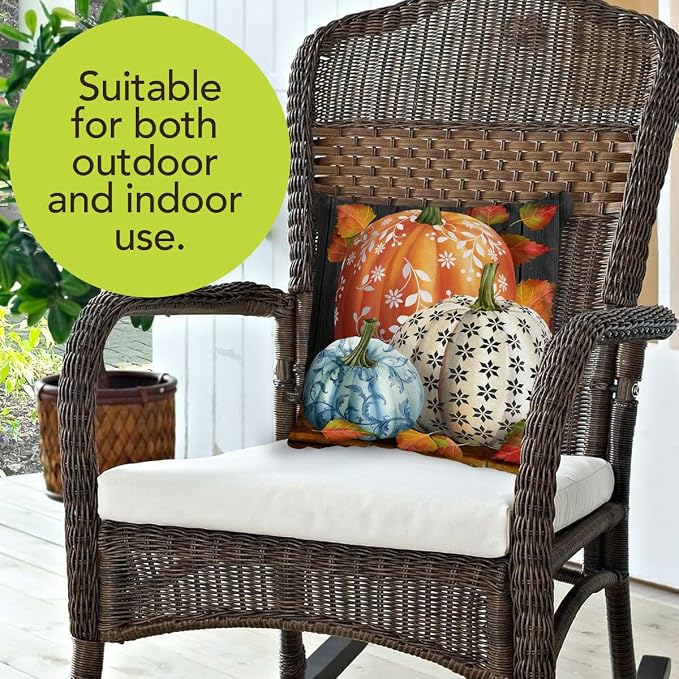 Briarwood Lane Fall Indoor/Outdoor Pillow 17x17 Elegant Pumpkins for Fall Pillow