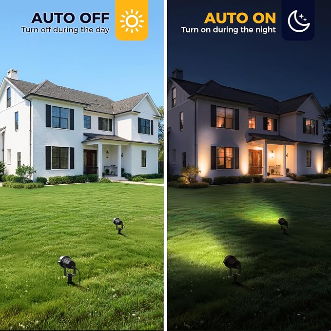 L LOHAS LED 5W Dusk to Dawn Outdoor Spotlight 6000K Landscape Light 1 Pack | Cool White Outdoor Landscape Lighting with Auto Sensor, Waterproof Yard Spotlight for Garden, House and Pathway Lighting