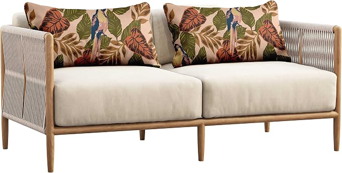 Indoor/Outdoor Polyester Fabric Lumbar Pillow Cover, All-Weather Waterproof Rectangular Cushion Case for Patio Furniture, 12 x 24 Set of 2 - Tropical-44