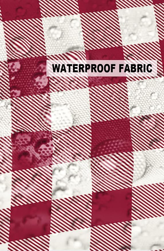 Outdoor Waterproof Throw Pillow Covers Set of 2 Wine Red Buffalo Check Plaid Pillowcases 20x20 Inches Farmhouse Style Patio Decorative Pillows Cushion Case Patio Pillows for Couch Bed Chair Garden