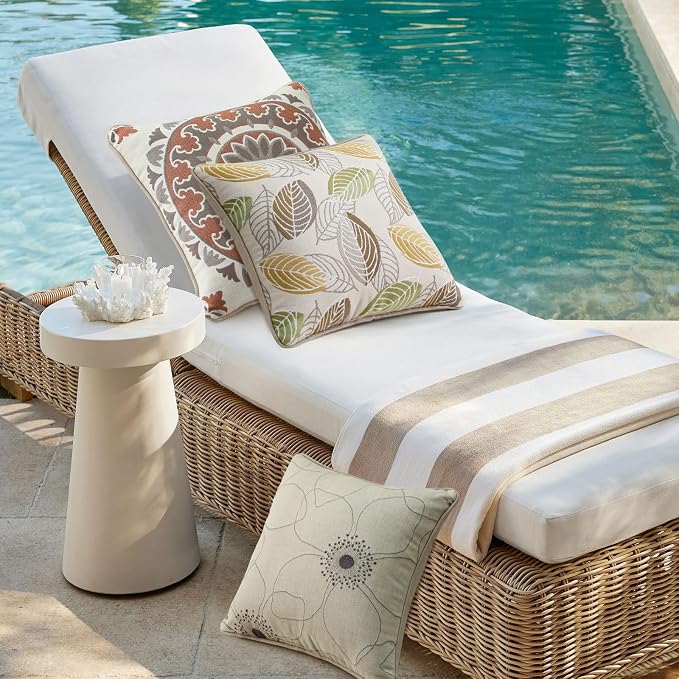 Outdoor Sunbrella Decorative Pillows Pack of 4, 16" x 16" Outdoor Pillow Set for Couch Bed Throw Patio Sofa, Allure Dusk