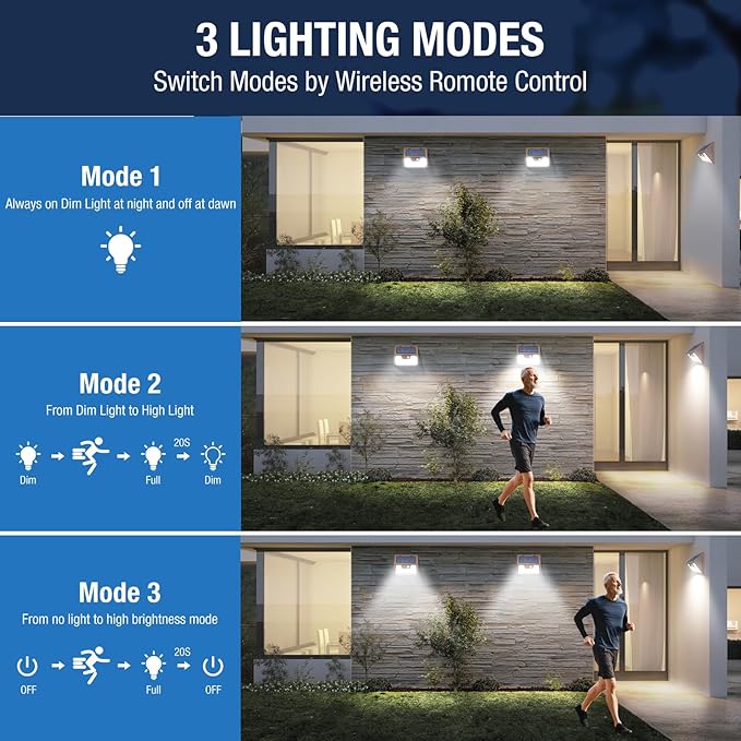 18 Pack/140 LED Solar Lights, Outdoor Waterproof, 3 Lighting Modes, Motion Sensor, Black
