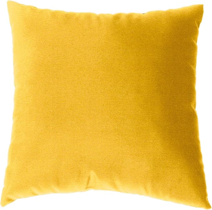 Cushion Source 17" x 17" Sunbrella Throw Pillow, Indoor/Outdoor Decorative Pillow, Fade and Water Resistant, Sunbrella Sunflower Yellow