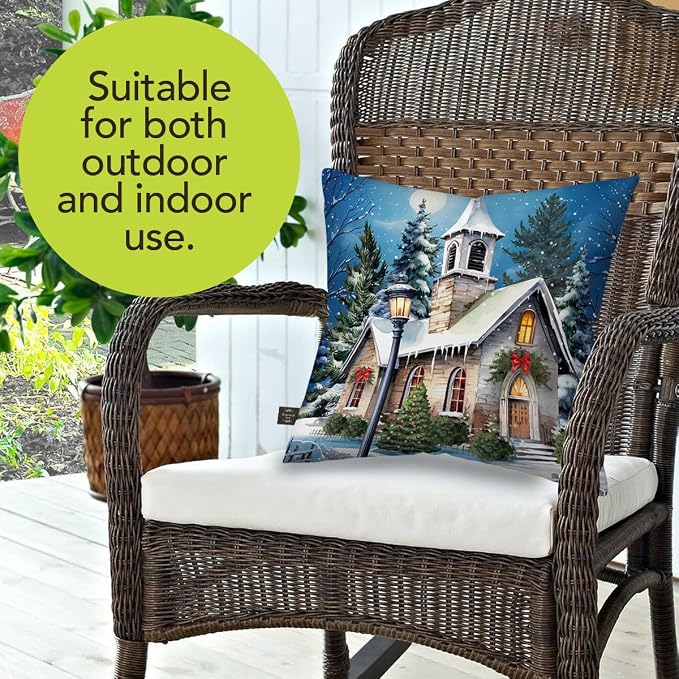 Briarwood Lane Winter Christmas Indoor/Outdoor Pillow 17x17 Holy Night for Christmas Pillow