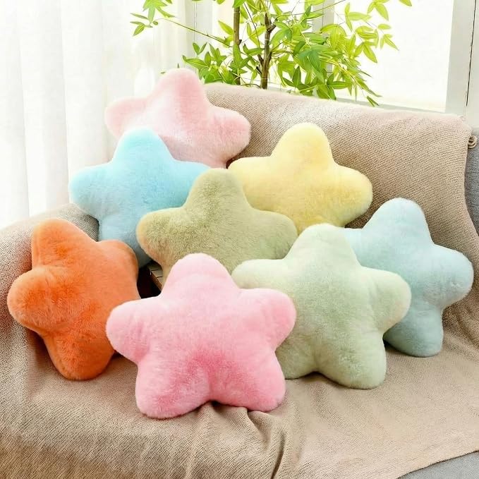 Beeveer 8 Pack Star Shaped Throw Pillow Back to School Gifts Decorations Mix Star Plush for Bed Sofa Cute Throw Pillow Plush for Floor Room Sleepover Bedroom Living Room(Classic)