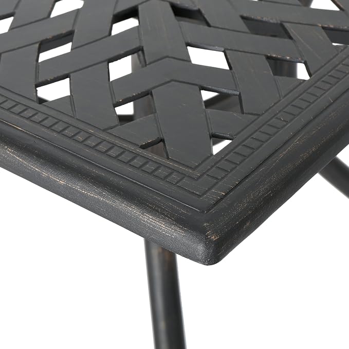 Christopher Knight Home Austin Outdoor Cast Aluminum Rectangular Dining Table, Shiny Copper Finish