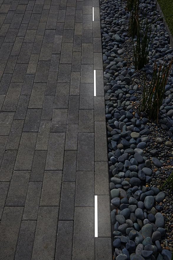 LUMENGY Paver Light Slim 0.5x4 Inch (0.47x3.93), 5000K Daylight, Glare-Free Linear Lighting for Driveways, Walkways and Paver Borders, 12V Hardwired, IP67 Waterproof, Drive-Over Rated
