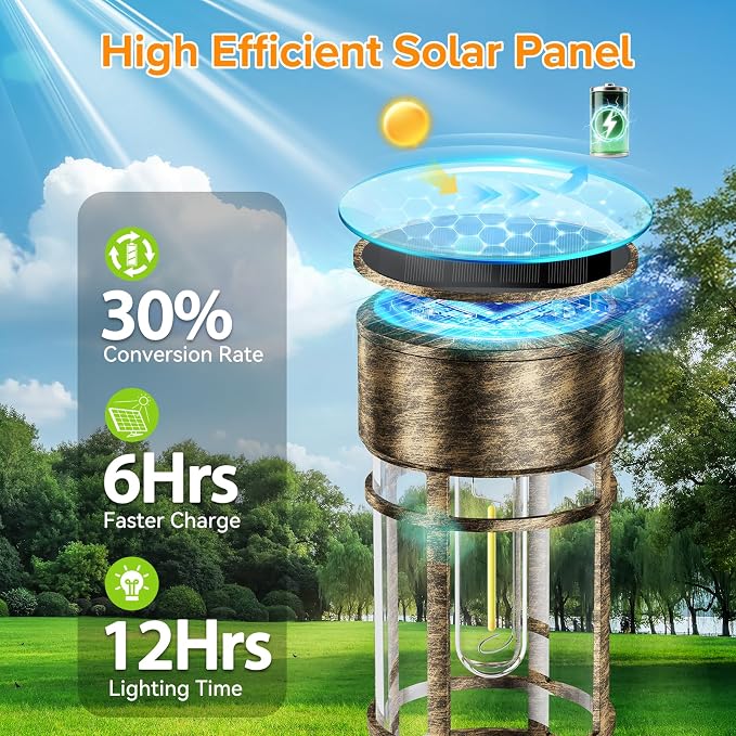 LETMY 8 Pack Brown Solar Pathway Lights Outdoor, Bright Solar Lights Outdoor Waterproof IP65, Solar Garden Lights Outdoor for Yard Walkway Driveway Landscape Garden Decor (Bronze)