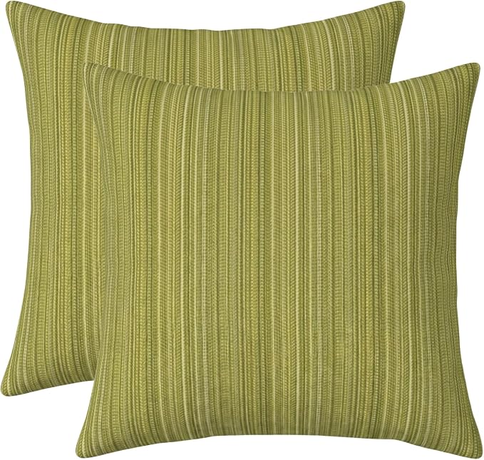 RSH DECOR: Sunbrella Square Throw Pillows Set of 2 | 20" x 20" | Water and Fade-Resistant Performance Fabric | Outdoor Pillow Covers with Down-Alternative Inserts | Made in USA (Jinga Parakeet)