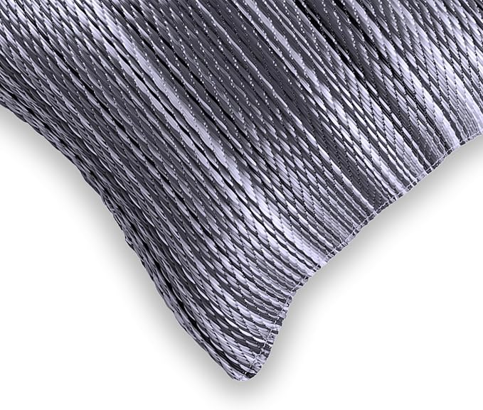 Fab Habitat Outdoor Premium Recycled Plastic Pillow - Waterproof, Fade Resistant - Striped - Patio, Porch, Deck, Balcony - Cancun - Midnight - 16.5" x 16.5"