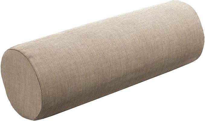 Cushion Source 20" x 6" Sunbrella Bolster Pillow, Indoor/Outdoor Decorative Support Pillow, Fade and Water Resistant, Sunbrella Elements Cast Ash