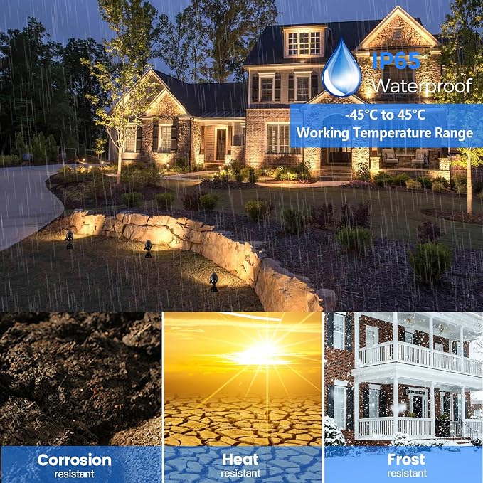 Solid Brass Outdoor Landscape Spotlight, 12V LED Low Voltage Spot Light for Garden and Yard Uplighting, Classic Bronze Heavy Duty Accent Lighting Fixture with 2700K MR16 Bulb, Single