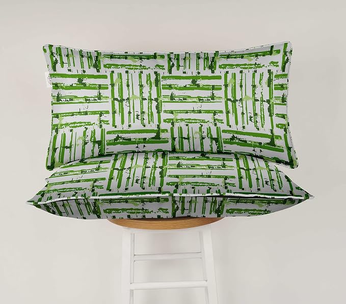Indoor/Outdoor Polyester Fabric Lumbar Pillow Cover, All-Weather Waterproof Rectangular Cushion Case for Patio Furniture, 12 x 18 Set of 2 - Abstracts-18