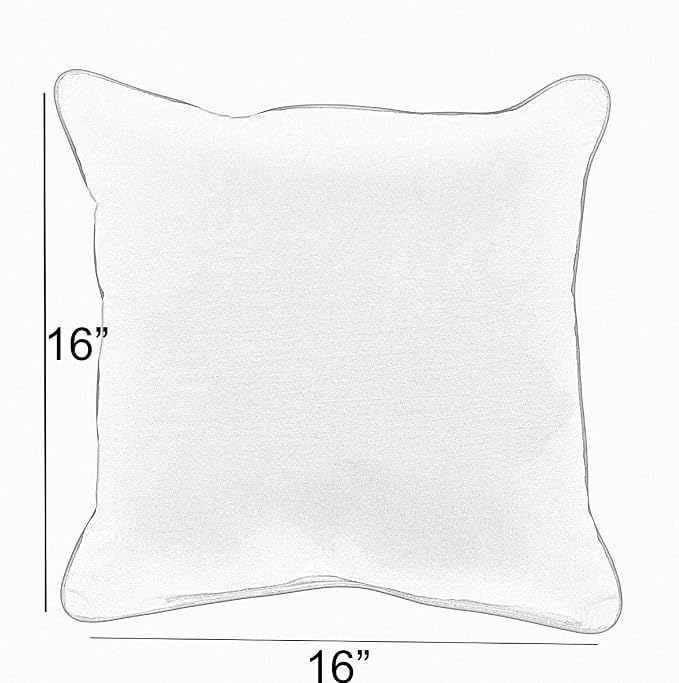 Mozaic Company Sunbrella Indoor/ Outdoor Corded Pillows, Canvas Natural and Spectrum Cilantro, Set of 2