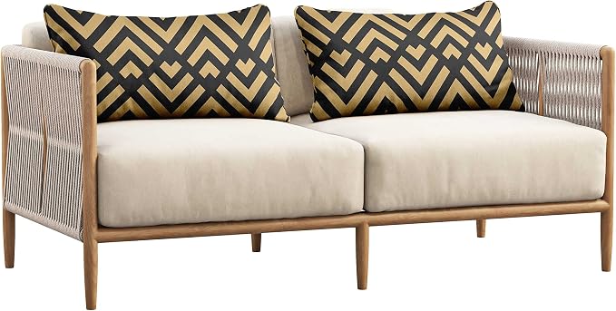 Indoor/Outdoor Polyester Fabric Lumbar Pillow Cover, All-Weather Waterproof Rectangular Cushion Case for Patio Furniture, 12 x 24 Set of 2 - Abstracts-76