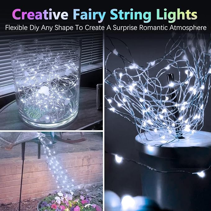 3 Pack 60 LED Fairy Lights Battery Operated with Remote, 20 FT Cool White | Cuttable, 8 Modes, Memory, Dimmable, Waterproof Battery String Lights with Timer for Indoor Outdoor, Christmas Decorations