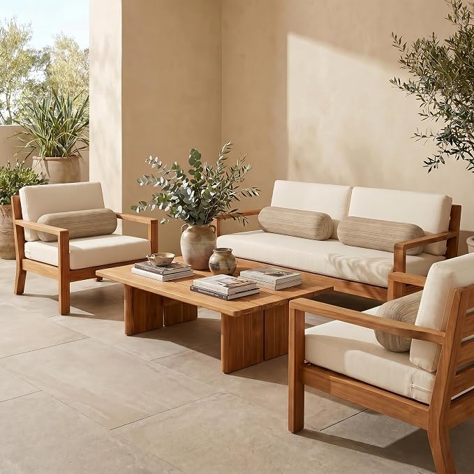 RSH DECOR: Sunbrella Neck Roll Pillows Set of 4 | 20” x 6” | Outdoor Bolster for Patio, Deck, Porch, or Poolside Furniture | Water & Fade-Resistant | Made in USA (Current Slate)