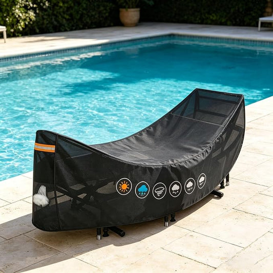 Hammocks Cover Waterproof - Breathable, Large Hammocks Cover with Buckle, Patio Hanging Chaise and Stand Cover, Universal Outdoor Hammock Cover for Garden, Patio & Beach Hammock Stand (Black#A)