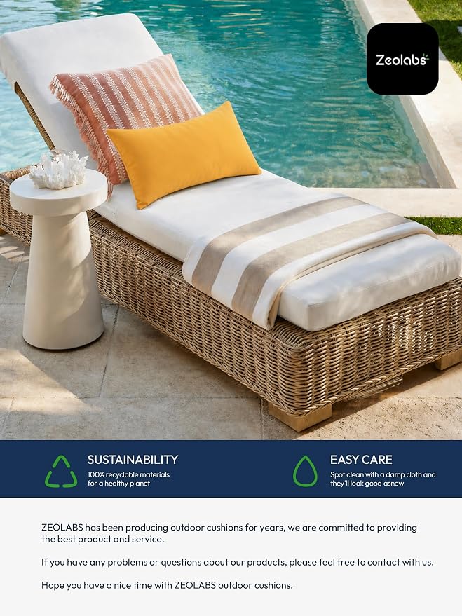 Indoor Outdoor Lumbar Pillows,Waterproof Outdoor Pillows Set of 4 for Patio Furniture,12×20 Inch, Yellow