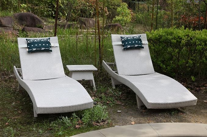 Lounge Chair Head Resting Pillows, Aderonideck Chair Head Waterproof Pillows with Insert Garden Furniture Neck Lumbar Attachment,2Pack 11"*16“