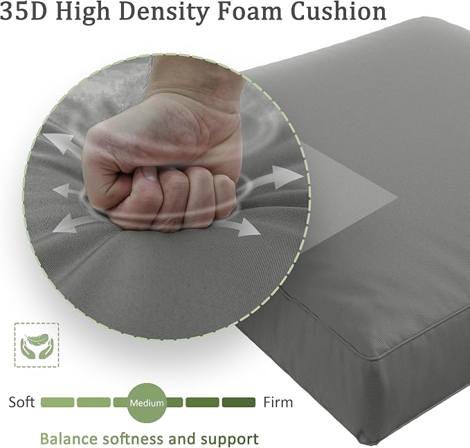 Outdoor Furniture Replacement Cushions, Waterproof Patio Furniture Cushions, 4" Deep Seat Outdoor Sectional Cushion for 3-Seat Outdoors Rattan Sofa Patio Sofa Cushion, Light Grey