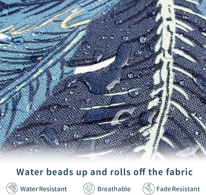 DYTXIII Pack of 2 Outdoor Waterproof Pillow Covers ONLY, 18"x18" Square Decorative Double Printed Throw Pillow Cases for Patio Couch Porch Furniture, Swaying Palms Blue