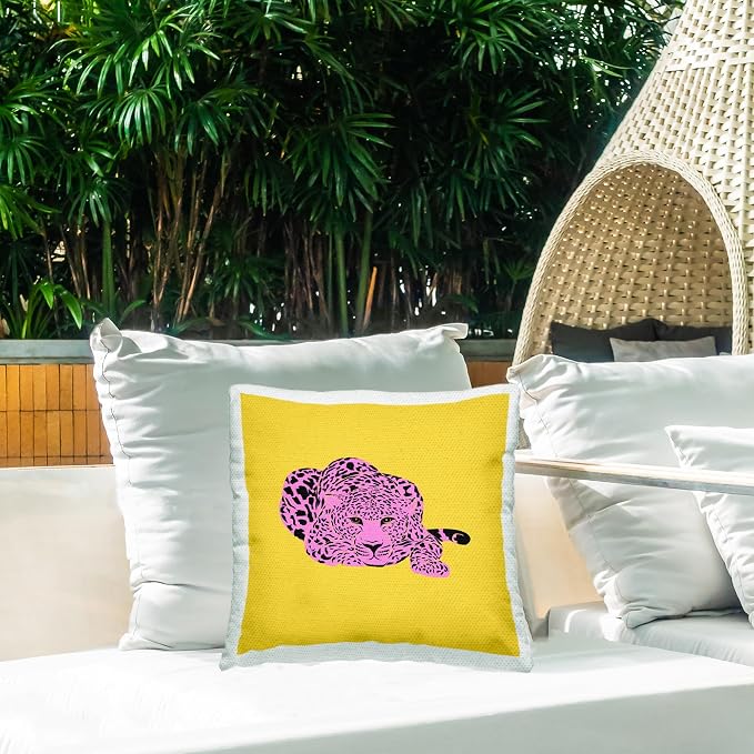 Stupell Industries | Vivid Pop Style Cheetah, 18 x 18 | Outdoor Pillow, Made in USA - By House of Lulu