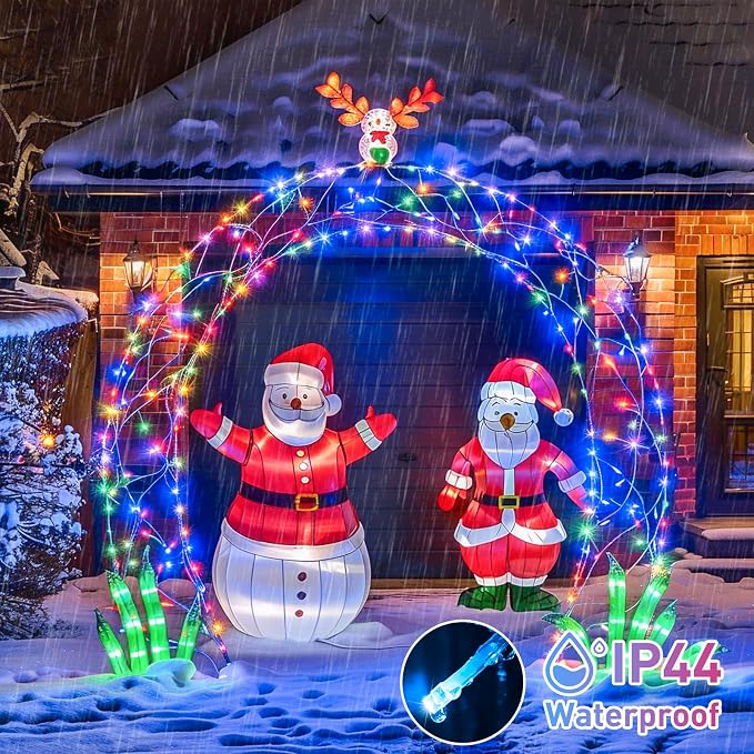 JMEXSUSS 150 LED Multicolor Christmas Tree Lights Indoor Outdoor Waterproof | 59 Ft Connectable Colorful Christmas String Lights Plug in, 8 Modes Multi-color String Lights for Patio Party Holiday Decor