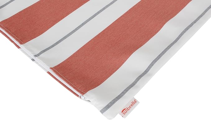 Outdoor/Indoor Sunbrella Throw Pillow Cover Only Square Set of 2 Pieces 18 inch x 18 inch Relate Persimmon Stripe - Insert Not Included, Warm Clay