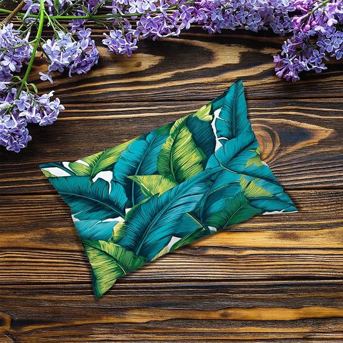 Set of 2 Turquoise Lime Green Teal Blue Aqua Tropical Plants Pillow Cases 12x18in Cushion Covers Farmhouse Pillows Covers for Couch Living Room Office Soft Rectangle Accent Pillowcase for Kids