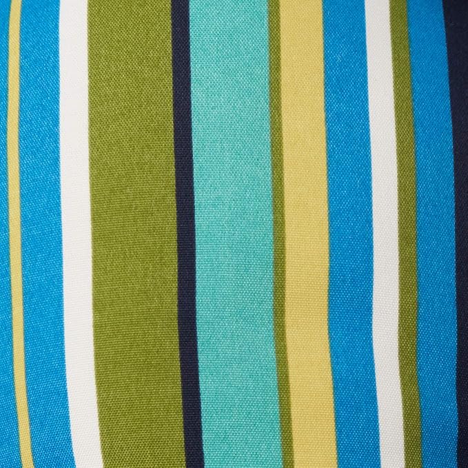 Pillow Perfect Stripe Indoor/Outdoor Sofa Setee Swing Cushion, Tufted, Weather, and Fade Resistant, 19" x 44", Blue/Green Topanga, 1 Count